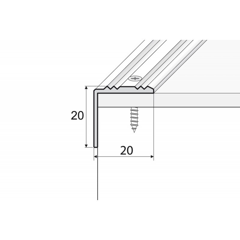 A30 270CM ALIUMINIS PROFILIS laiptų apdailai