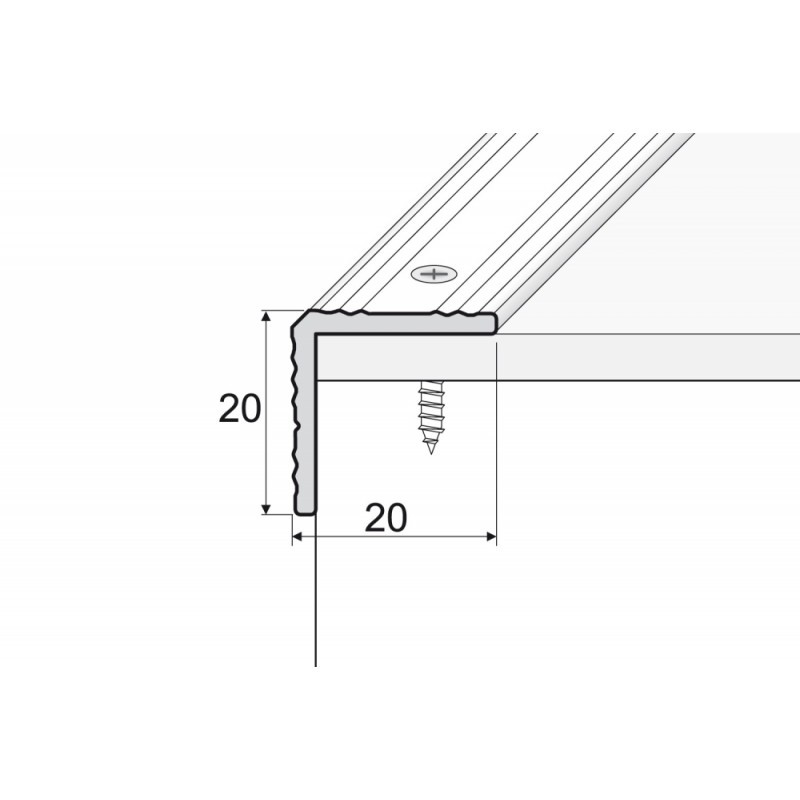 A35 270CM ALIUMINIS PROFILIS laiptų apdailai