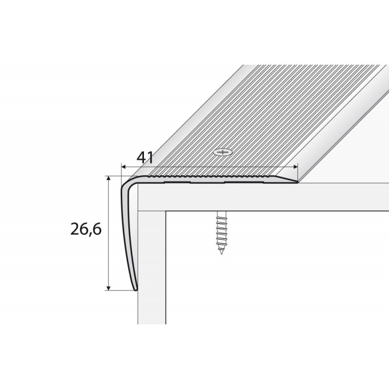 A42 270CM ALIUMINIS PROFILIS laiptų apdailai