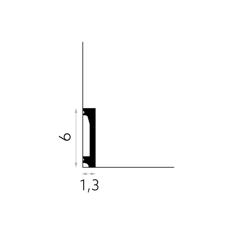 60MM MD032 dažyta pagal užsakymą polistireno grindjuostė