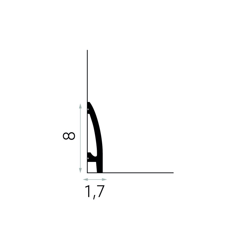 80MM MD030 dažyta pagal užsakymą polistireno grindjuostė