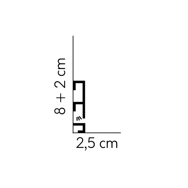 QL019/QL021 LED apšvietimui dažyta pagal užsakymą polistireno grindjuostė