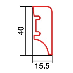 40x15.5mm P4P dažyta pagal užsakymą medinė grindjuostė