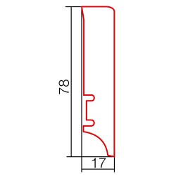 78x17mm P78 dažyta pagal užsakymą medinė grindjuostė