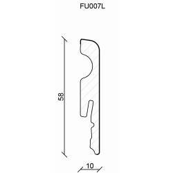 58x10MM FU007 dažyta pagal užsakymą MDF grindjuostė