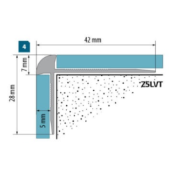 Z5LVT 270cm aliuminis profilis laiptams