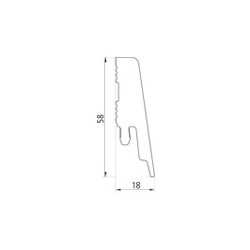 58mm Polistireno laminuota grindjuostė L024
