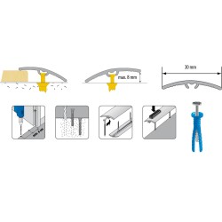 LW 30 aliuminis profilis skirtingiems aukščiams sujungti