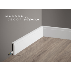 60MM MD027 PREMIUM baltai dažyta polistireno grindjuostė