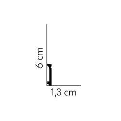 60MM MD028 PREMIUM baltai dažyta polistireno grindjuostė