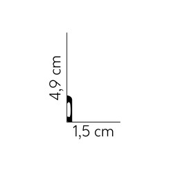 49MM MD004 PREMIUM baltai dažyta polistireno grindjuostė