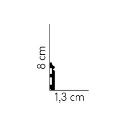 80MM MD018 PREMIUM baltai dažyta polistireno grindjuostė