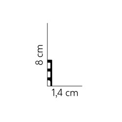 80MM MD014 PREMIUM baltai dažyta polistireno grindjuostė