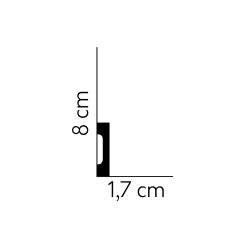 80MM MD008 PREMIUM baltai dažyta polistireno grindjuostė