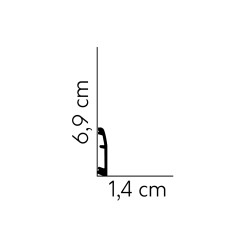 69MM MD017 PREMIUM baltai dažyta polistireno grindjuostė