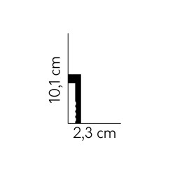 101MM MD006 PREMIUM baltai dažyta polistireno grindjuostė