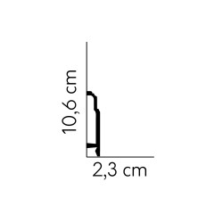 106MM MD363 PREMIUM baltai dažyta polistireno grindjuostė