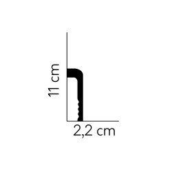 110MM MD005 PREMIUM baltai dažyta polistireno grindjuostė
