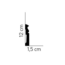 120MM MD095 PREMIUM baltai dažyta polistireno grindjuostė