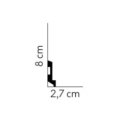 80MM MD024 PREMIUM baltai dažyta polistireno grindjuostė