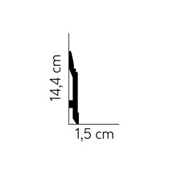 144MM MD361 PREMIUM baltai dažyta polistireno grindjuostė