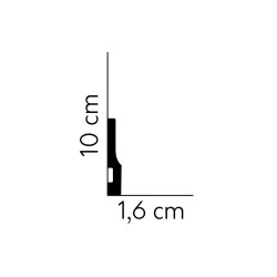 100MM QS009 PREMIUM baltai dažyta polistireno grindjuostė