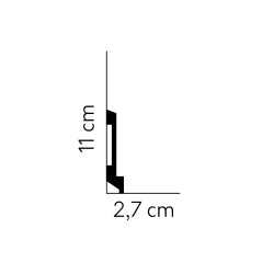 110MM MD025 PREMIUM baltai dažyta polistireno grindjuostė