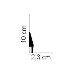 100MM MD016 PREMIUM baltai dažyta polistireno grindjuostė