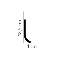 135MM QS011 PREMIUM baltai dažyta polistireno grindjuostė