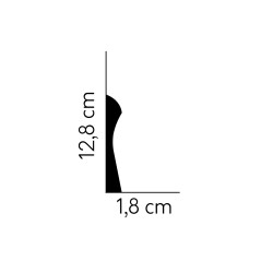 128MM QS003 PREMIUM baltai dažyta polistireno grindjuostė