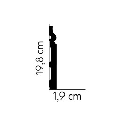 198MM MD020 PREMIUM baltai dažyta polistireno grindjuostė