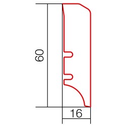 60mm P50 SENSE OAK medinės faneruotos grindjuostės