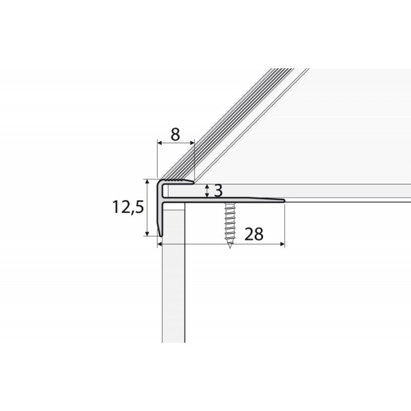 C23 270cm aliuminis profilis laiptams