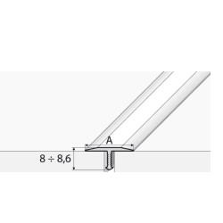 A54 13mm 250cm ĮVAIRIŲ SPALVŲ T FORMOS ALIUMINIS SUJUNGIMO PROFILIS