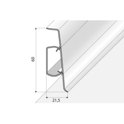 60mm EF003 BALTA plastikinė grindjuostė