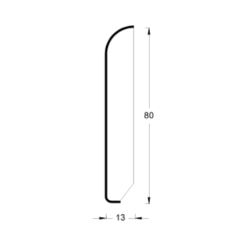 80x13mm B515 Medinės dažytos baltos grindjuostės
