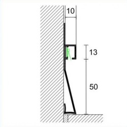 63mm METAL LINE S LED apšvietimo grindjuostė plytelėms