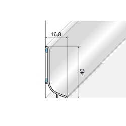 40mm Q63 Balta dažyta aliuminė grindjuostė