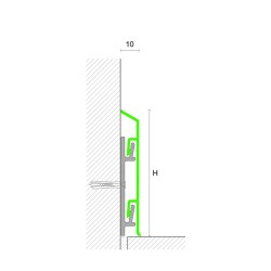 70mm Line 95 anoduota aliuminė grindjuostė