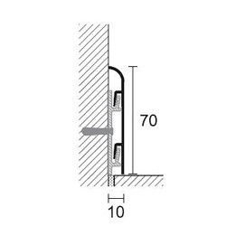 70mm Line 92 anoduota aliuminė grindjuostė