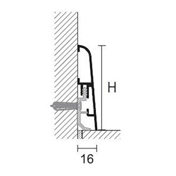 90mm Line 93 anoduota aliuminė grindjuostė