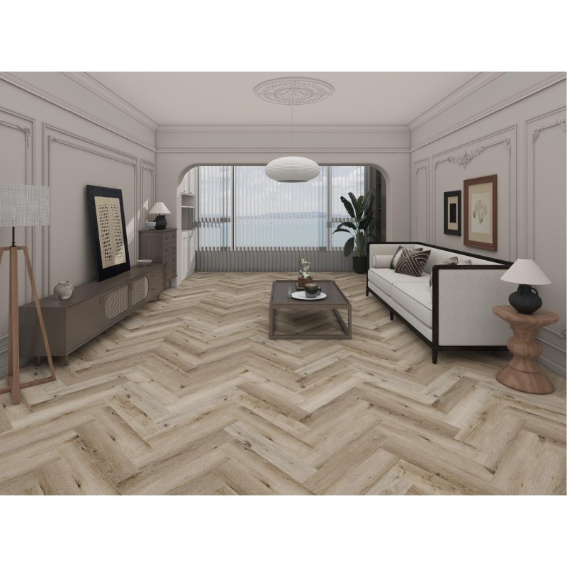 Herringbone Oak BRUSSEL 6.5mm suneriama SPC vinilinė danga Herringbone Oak BRUSSEL 6.5mm suneriama SPC vinilinė danga