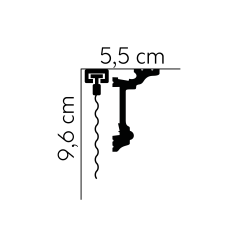 MD137 užuolaidų dekoratyvinis profilis