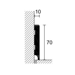 70x10mm 8616 RAL9003 balta polistireno grindjuostė