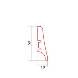 58x18mm PW58 Baltai dažytos medinės grindjuostės