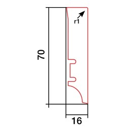 70x16mm PW7C Baltai dažytos medinės grindjuostės