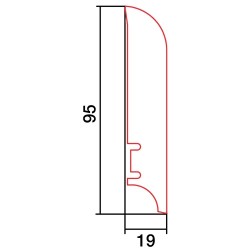 95x19mm PW92 Baltai dažytos medinės grindjuostės