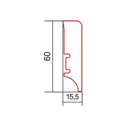 60mm P6P TOUCH OAK medinės faneruotos grindjuostės