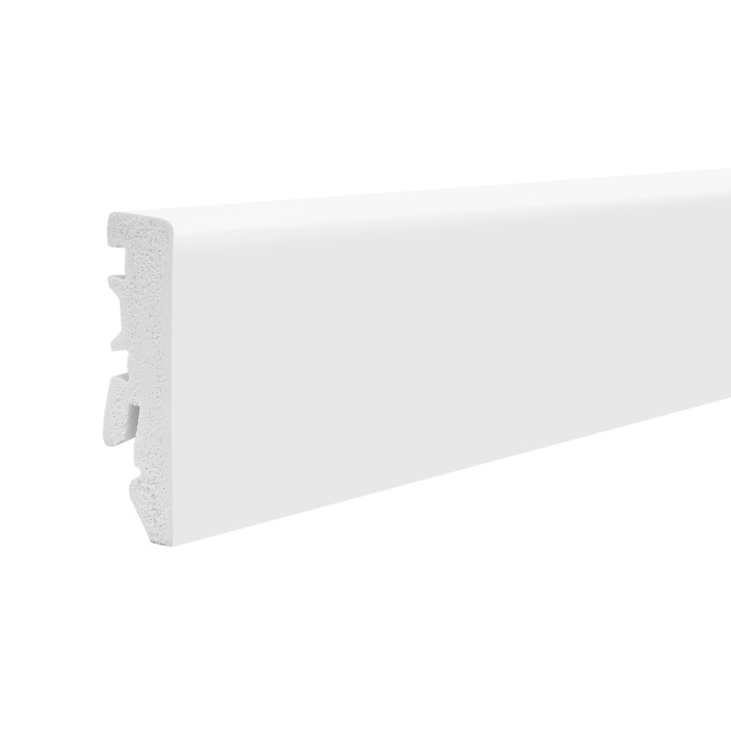 57MM S60 RAL9003 balta polistireno grindjuostė