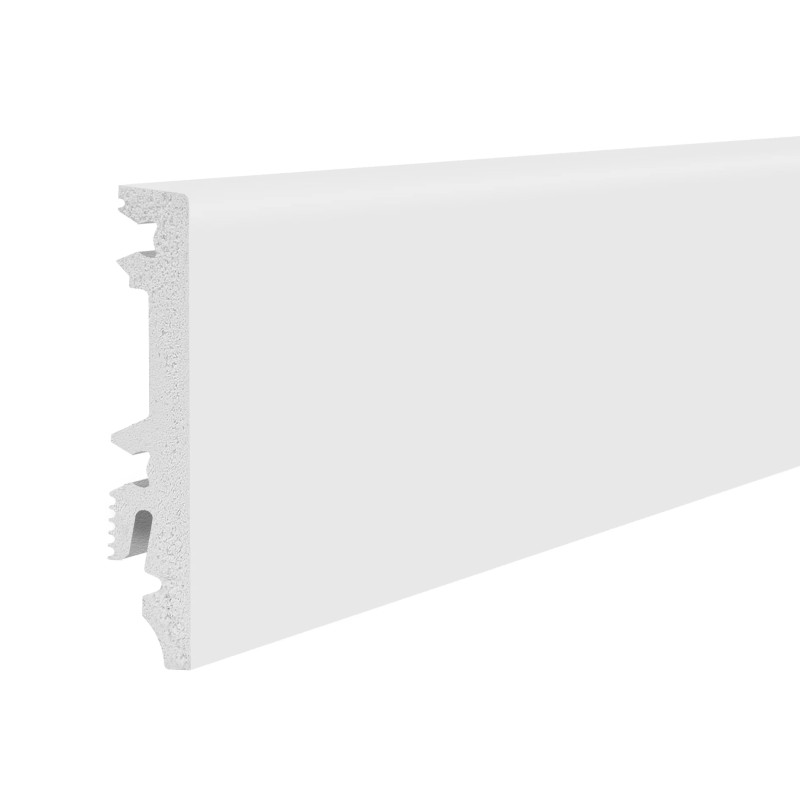 77MM S80 RAL9003 balta polistireno grindjuostė